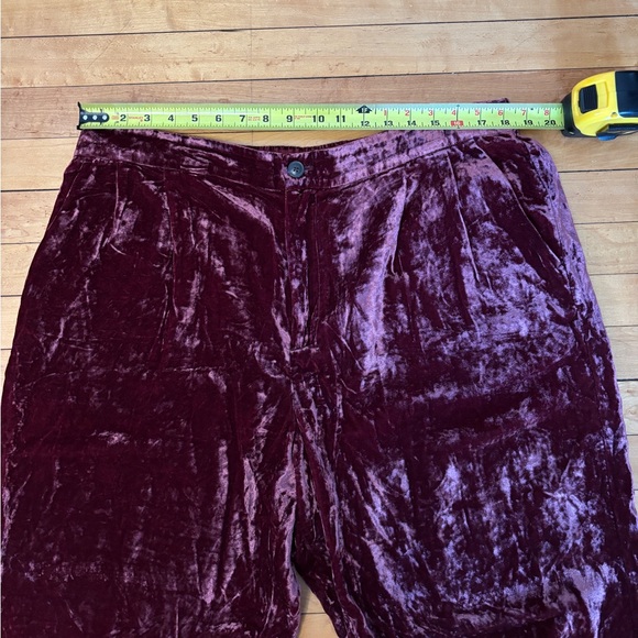 EUC Velvet Tapered Pleated Pull-On Pant | Red Purple Trousers | Women’s Plus XXL - Picture 6 of 16
